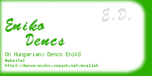 eniko dencs business card