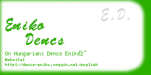 eniko dencs business card